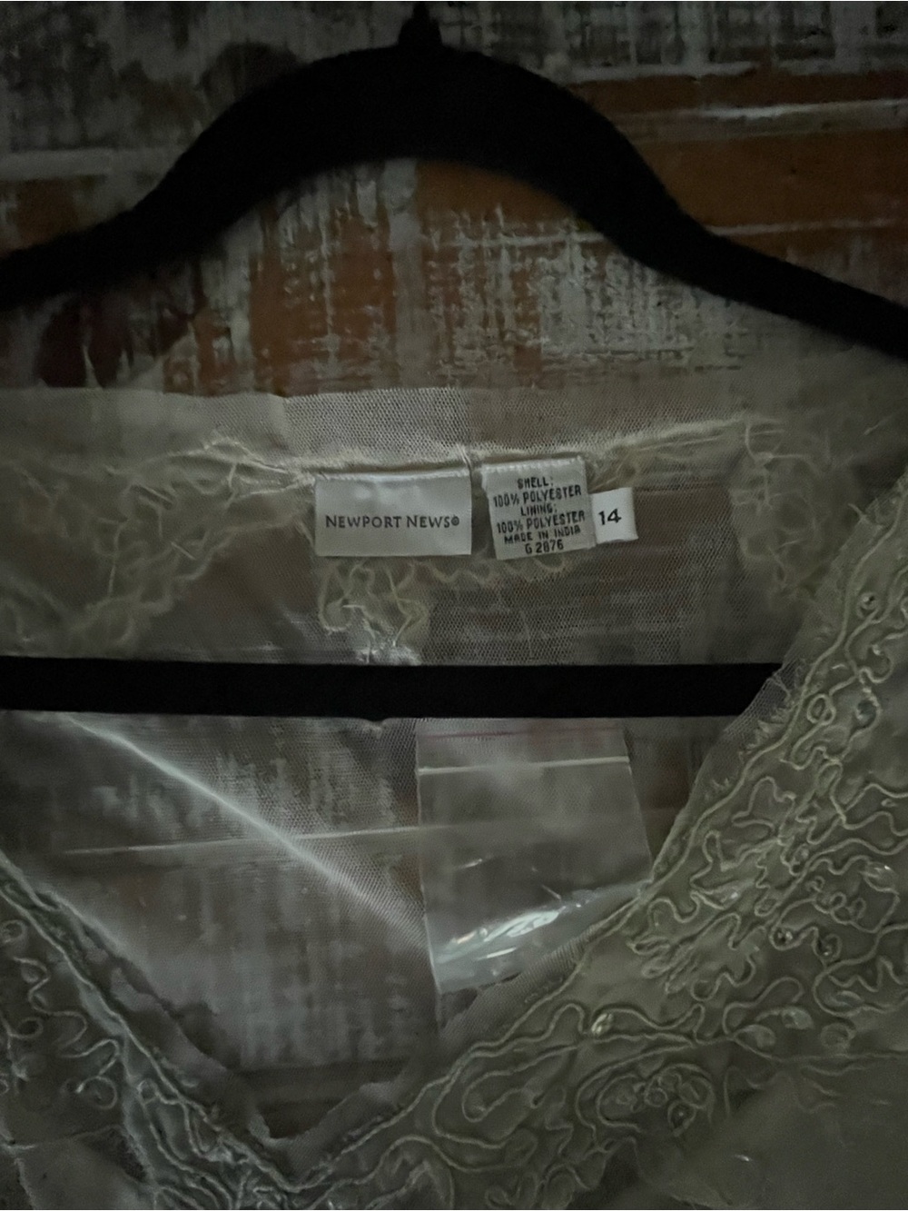Newport News Ivory Sheer Embroidered Maxi Dress - Picture 4 of 5